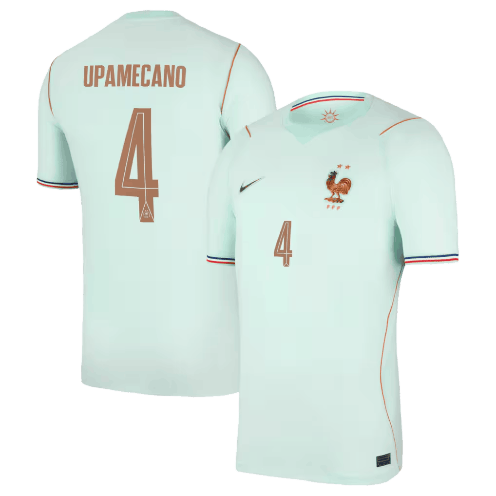 France UPAMECANO #4 Away World Cup 2026 Jersey Light Blue Men's