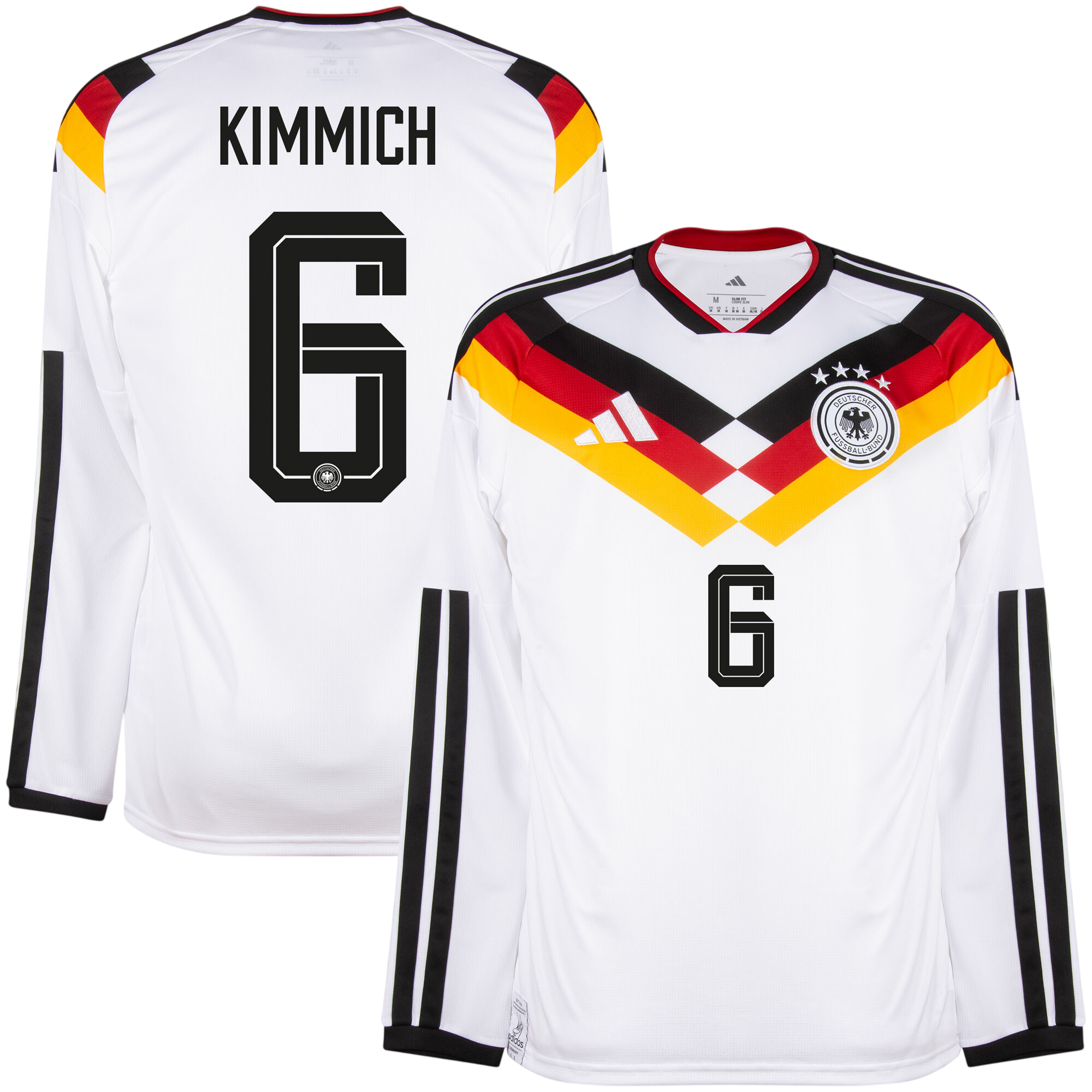 Germany KIMMICH #6 Home World Cup 2026 Long Sleeve Jersey White Men's