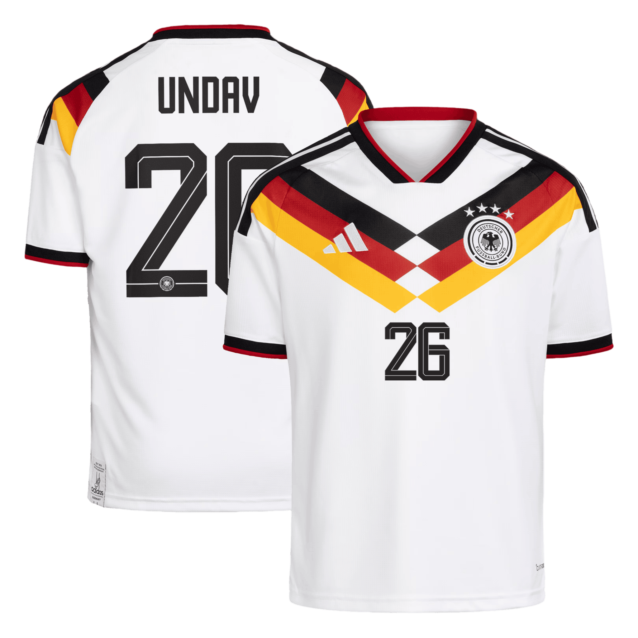 Germany UNDAV #26 Home World Cup 2026 Jersey White Men's
