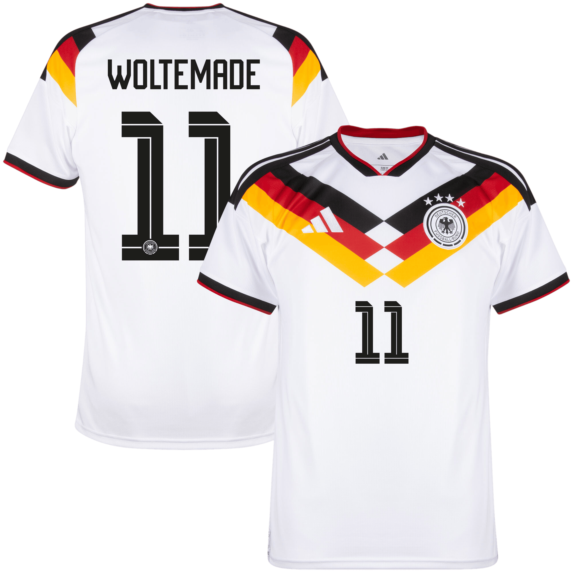 Germany WOLTEMADE #11 Home World Cup 2026 Jersey White Men's