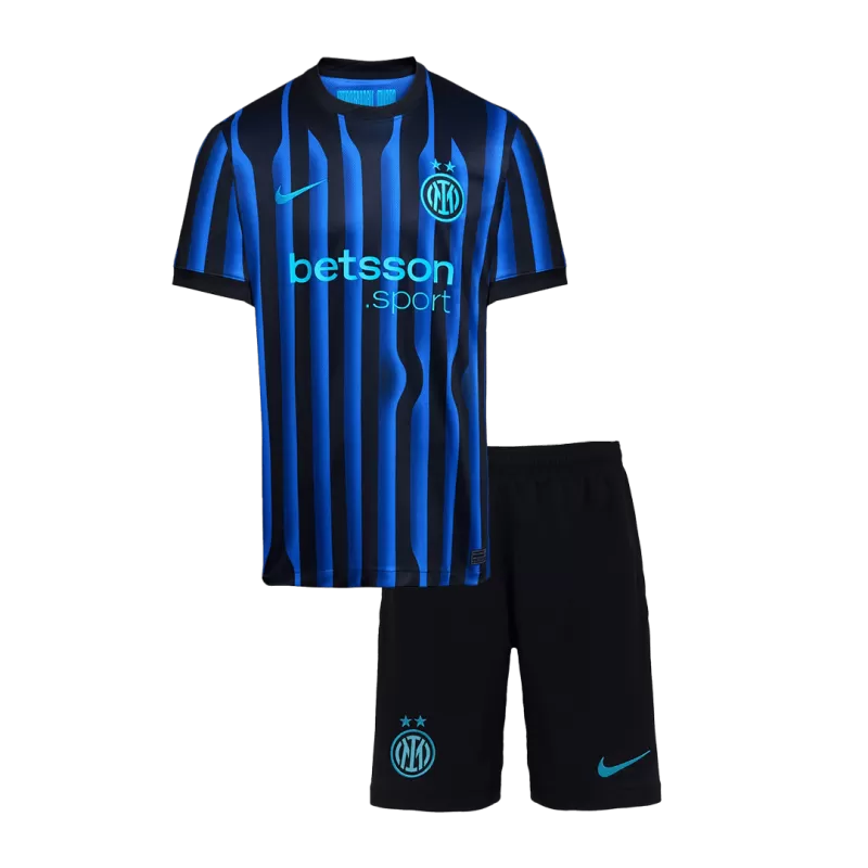 Inter Milan Home 2025/26 Kit Black & Blue Kids