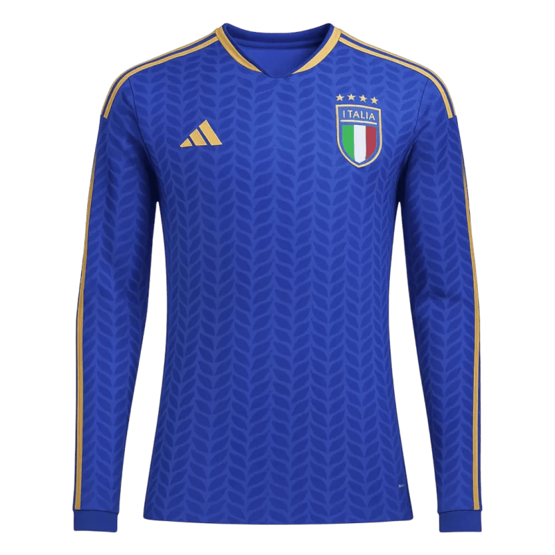 Italy Home World Cup 2026 Long Sleeve Jersey Blue Men's
