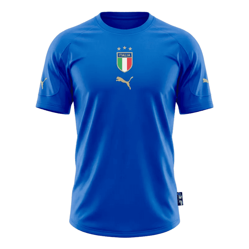 Italy Retro Home Jersey 2004 Blue Men's