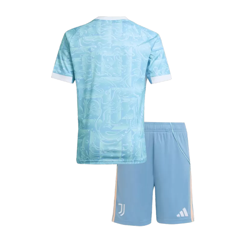 Juventus Away 2025/26 Kit Light Blue Kids