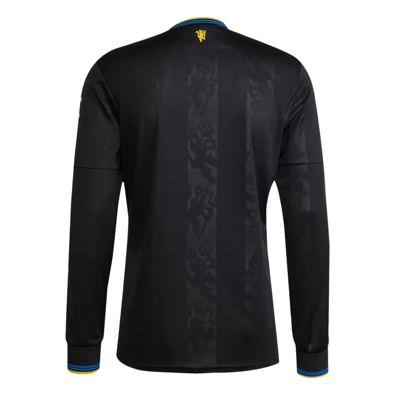 Manchester United Third 2025/26 Long Sleeve Jersey Black Men's