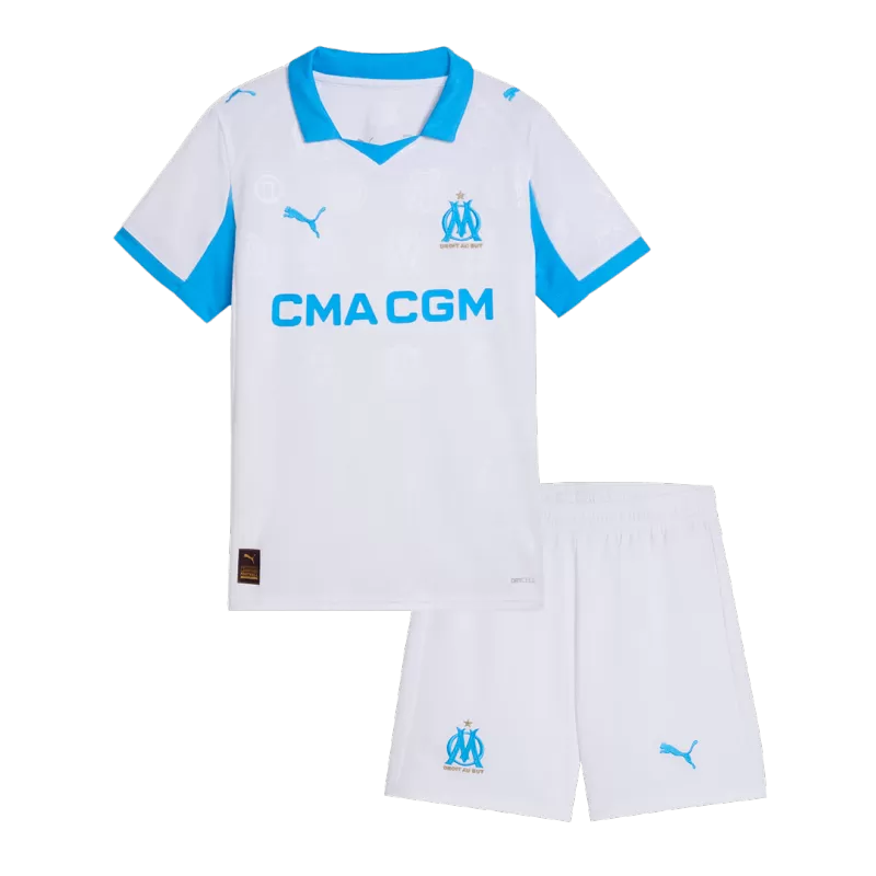 Marseille Home 2025/26 Kit White Kids