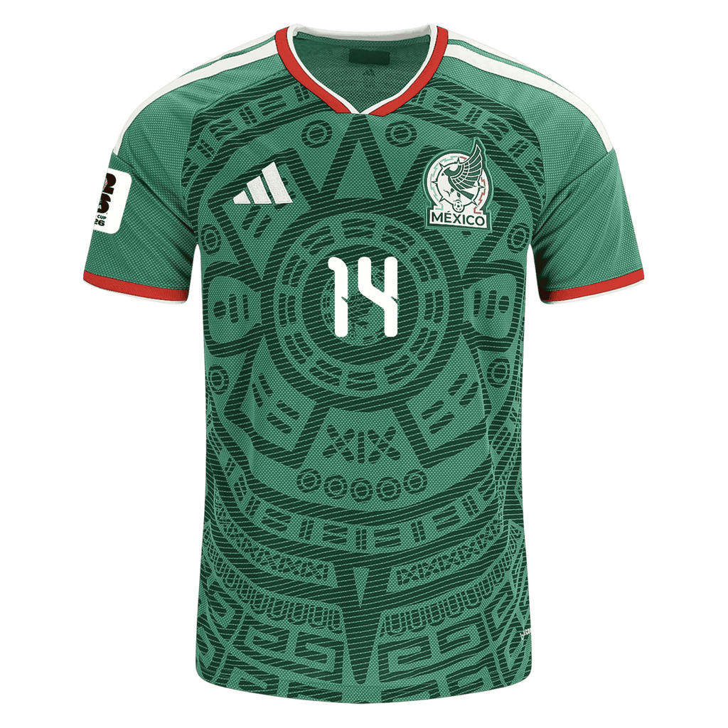 Mexico A. GONZALEZ #14 Home World Cup 2026 Jersey Green Men's
