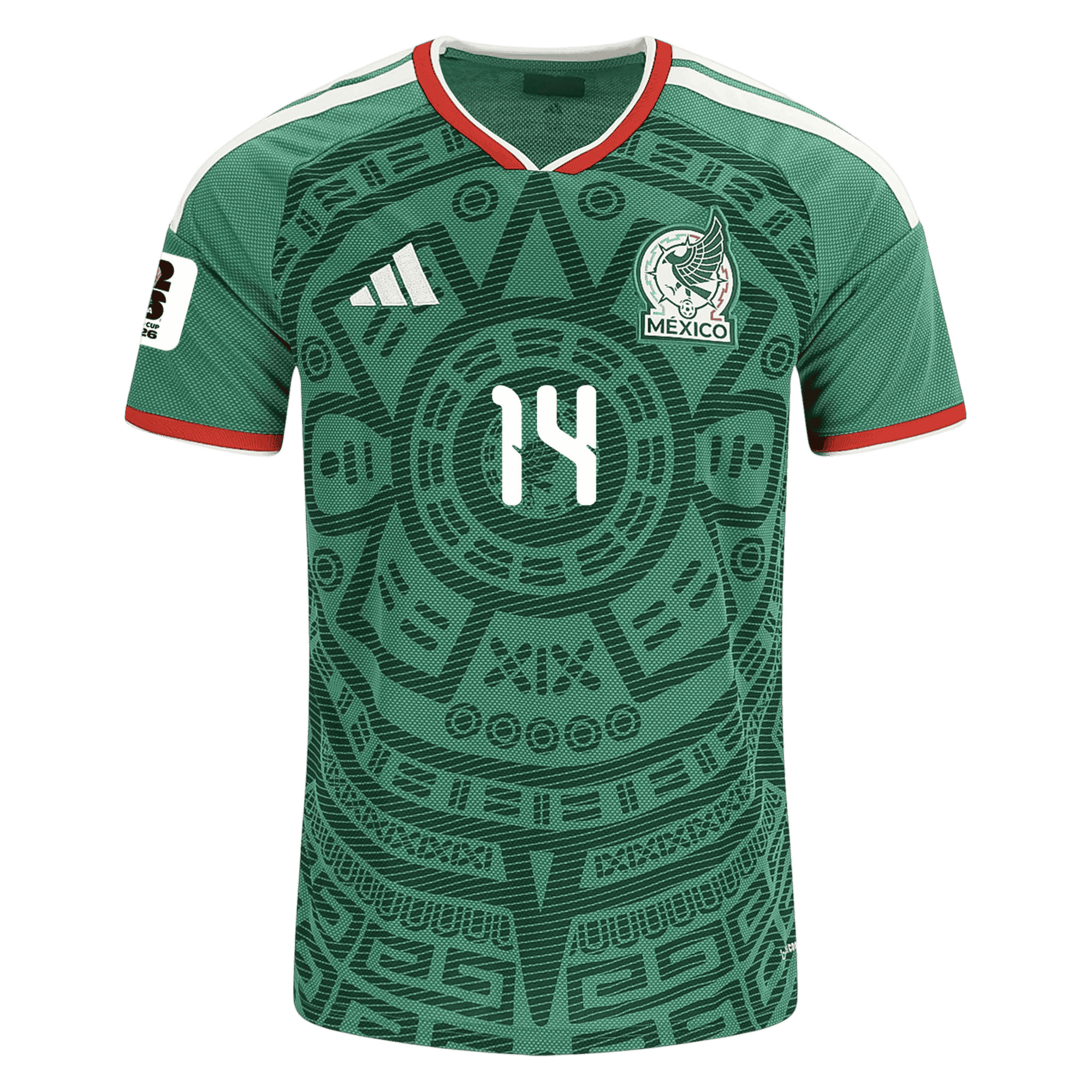 Mexico A. GONZALEZ #14 Home World Cup 2026 Jersey Green Men's