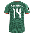 Mexico A. GONZALEZ #14 Home World Cup 2026 Jersey Green Men's