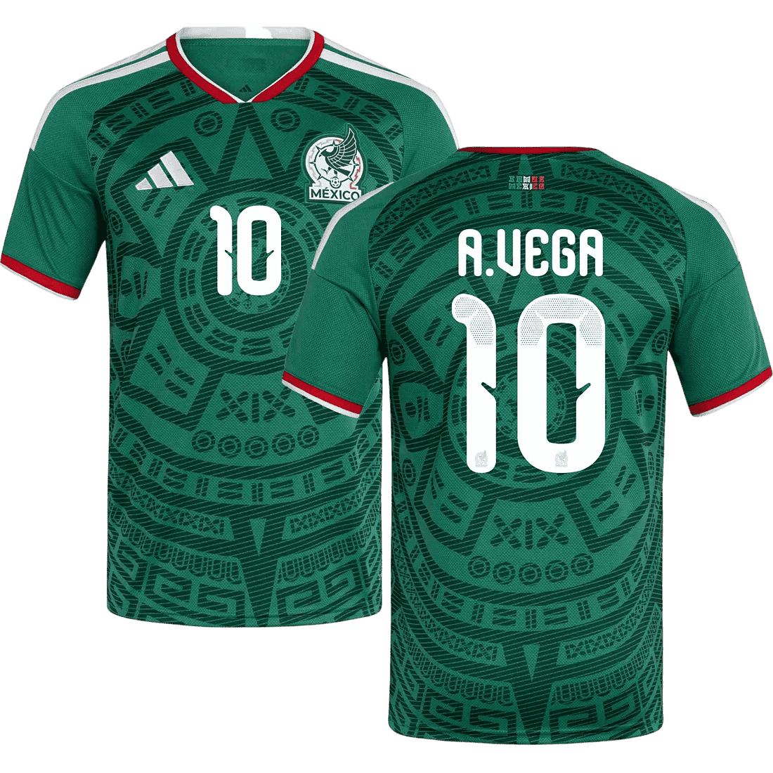 Mexico A. VEGA #10 Home World Cup 2026 Jersey Green Men's