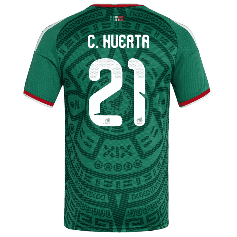 Mexico C. HUERTA #21 Home World Cup 2026 Jersey Green Men's