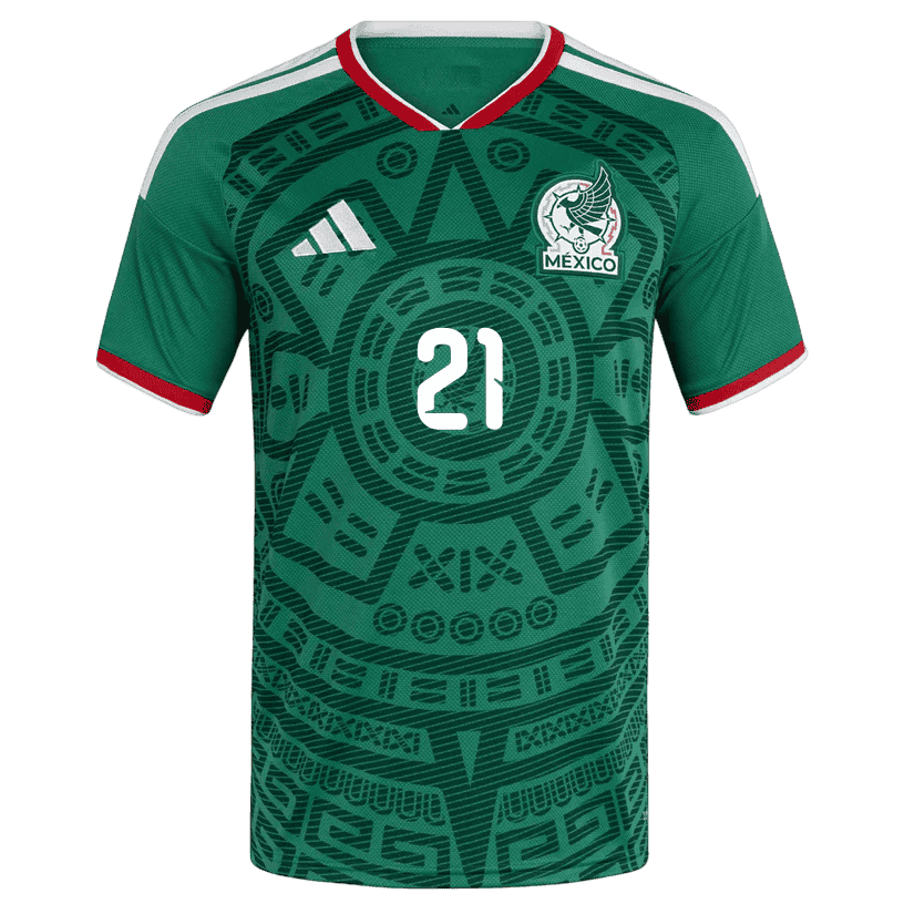 Mexico C. HUERTA #21 Home World Cup 2026 Jersey Green Men's