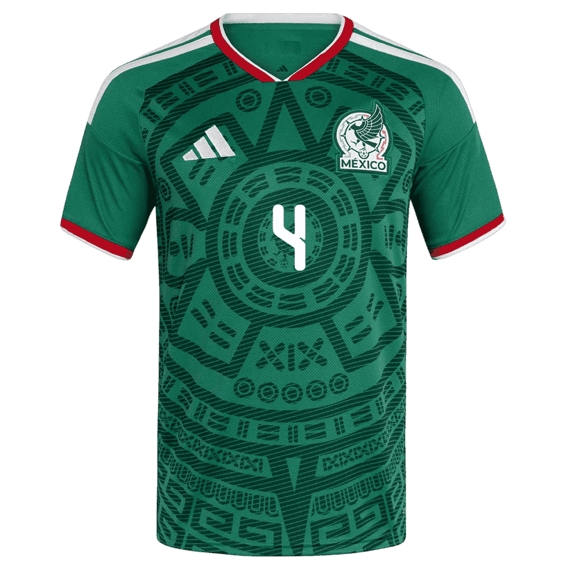 Mexico E. ALVAREZ #4 Home World Cup 2026 Jersey Green Men's