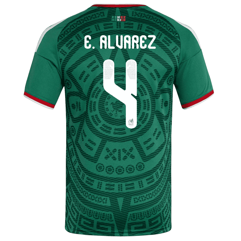 Mexico E. ALVAREZ #4 Home World Cup 2026 Jersey Green Men's