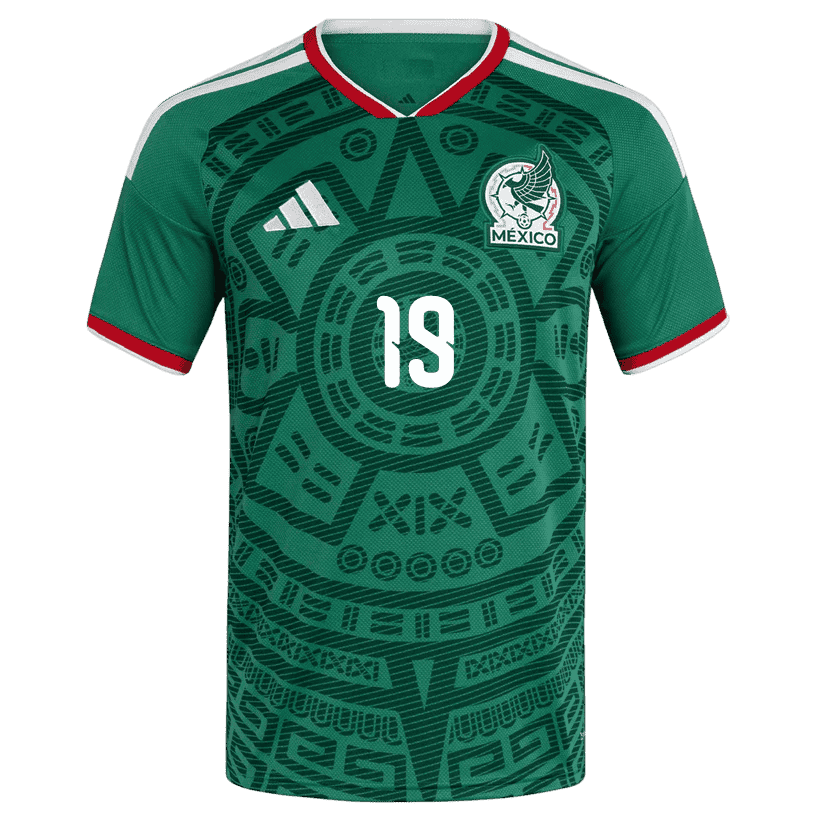 Mexico G. MORA #19 Home World Cup 2026 Jersey Green Men's