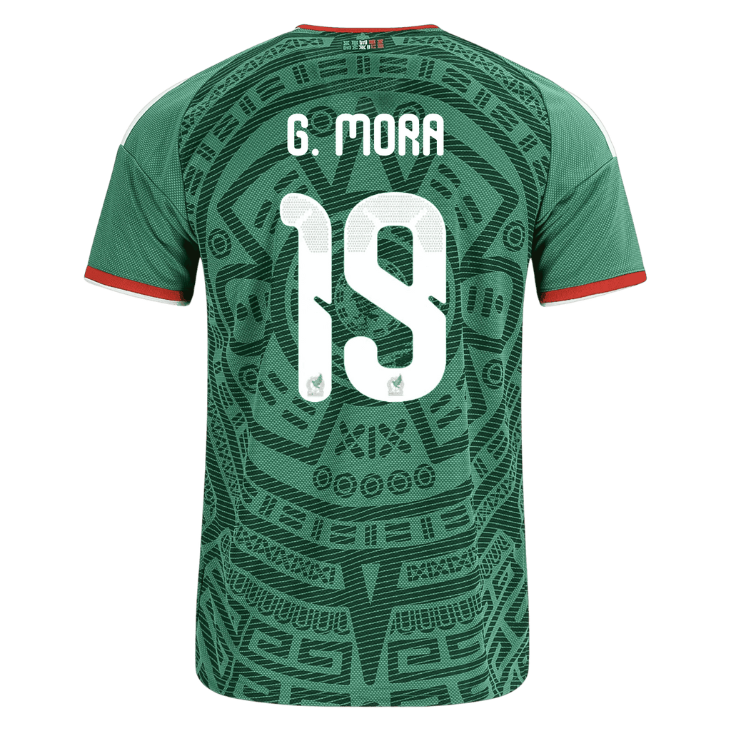 Mexico G. MORA #19 Home World Cup 2026 Jersey Green Men's