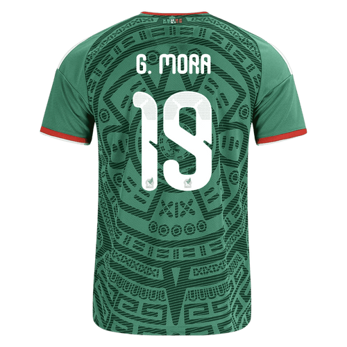 Mexico G. MORA #19 Home World Cup 2026 Jersey Green Men's