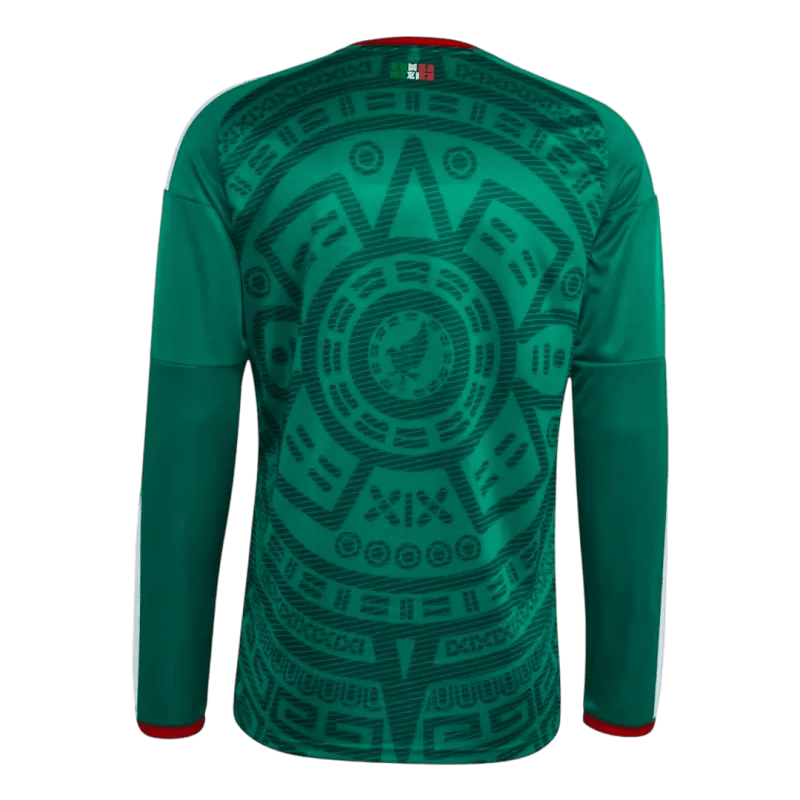 Mexico Home World Cup 2026 Long Sleeve Jersey Green Men's