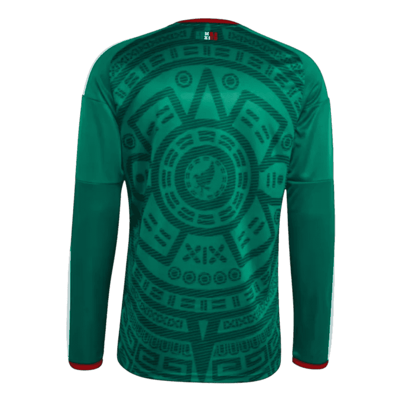 Mexico Home World Cup 2026 Long Sleeve Jersey Green Men's