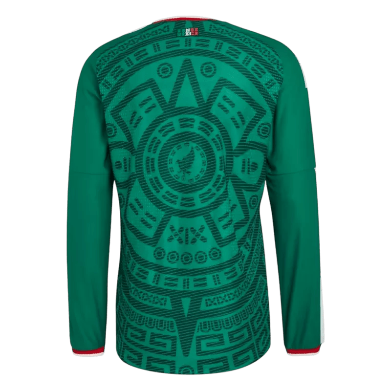 Mexico Home World Cup 2026 Long Sleeve Jersey Player's Version Green Men's