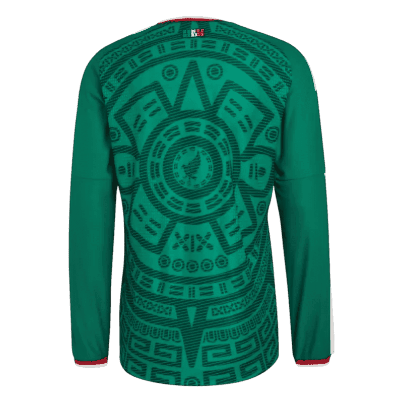 Mexico Home World Cup 2026 Long Sleeve Jersey Player's Version Green Men's