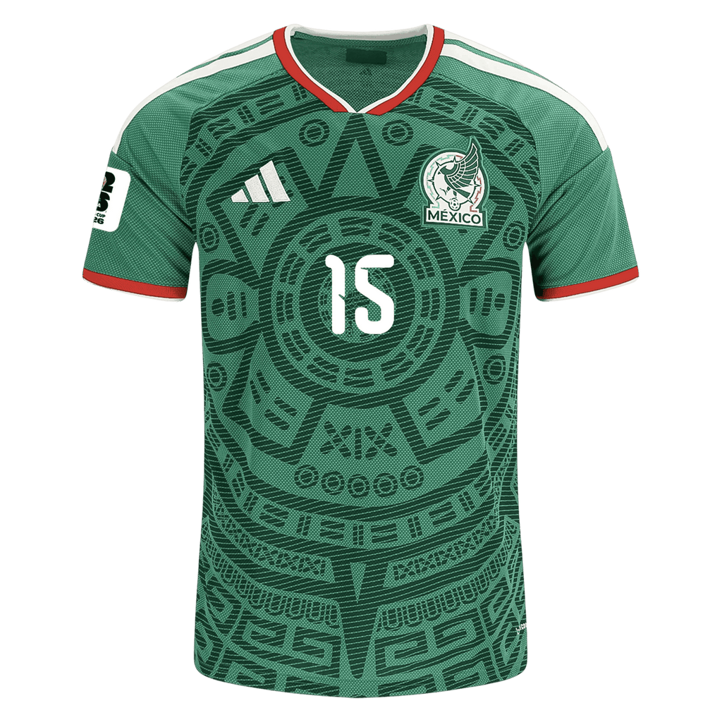 Mexico I. REYES #15 Home World Cup 2026 Jersey Green Men's