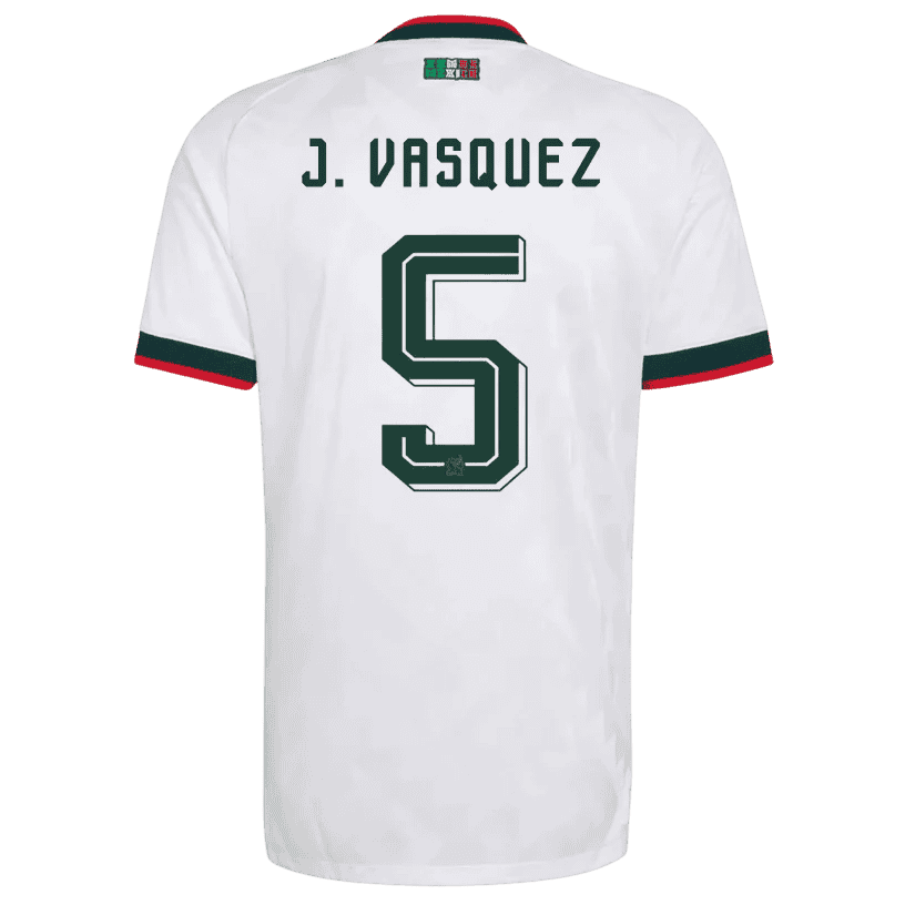 Mexico J. VASQUEZ #5 Away World Cup 2026 Jersey White Men's