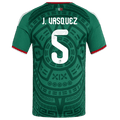 Mexico J. VASQUEZ #5 Home World Cup 2026 Jersey Green Men's