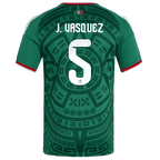 Mexico J. VASQUEZ #5 Home World Cup 2026 Jersey Green Men's