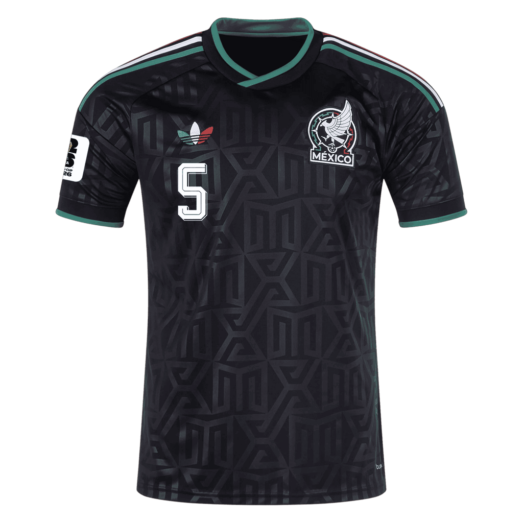 Mexico J. VASQUEZ #5 Third World Cup 2026 Jersey Black Men's