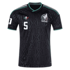 Mexico J. VASQUEZ #5 Third World Cup 2026 Jersey Black Men's