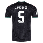 Mexico J. VASQUEZ #5 Third World Cup 2026 Jersey Black Men's