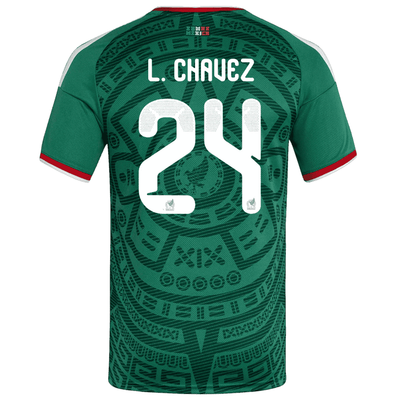 Mexico L. CHAVEZ #24 Home World Cup 2026 Jersey Green Men's