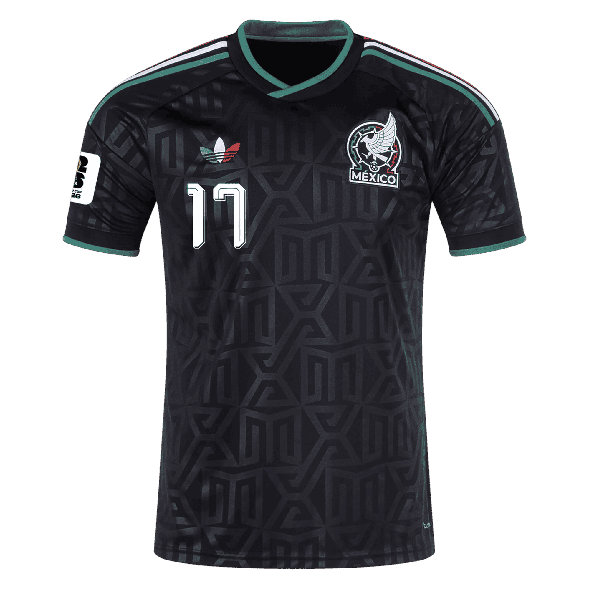 Mexico OBERLIN #17 Third World Cup 2026 Jersey Black Men's