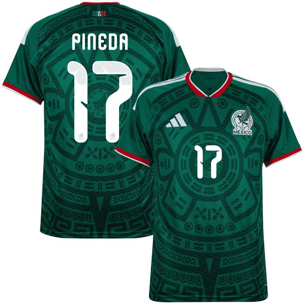 Mexico PINEDA #17 Home World Cup 2026 Jersey Green Men's