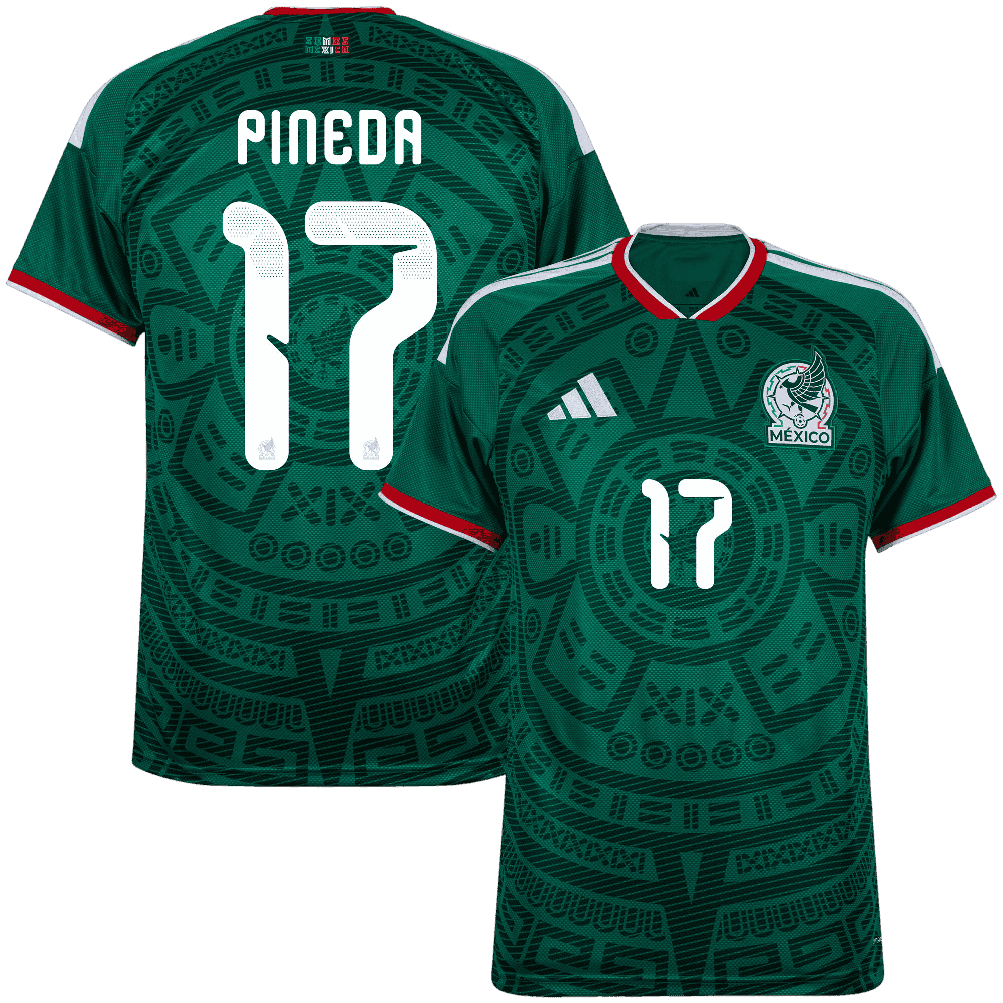 Mexico PINEDA #17 Home World Cup 2026 Jersey Green Men's