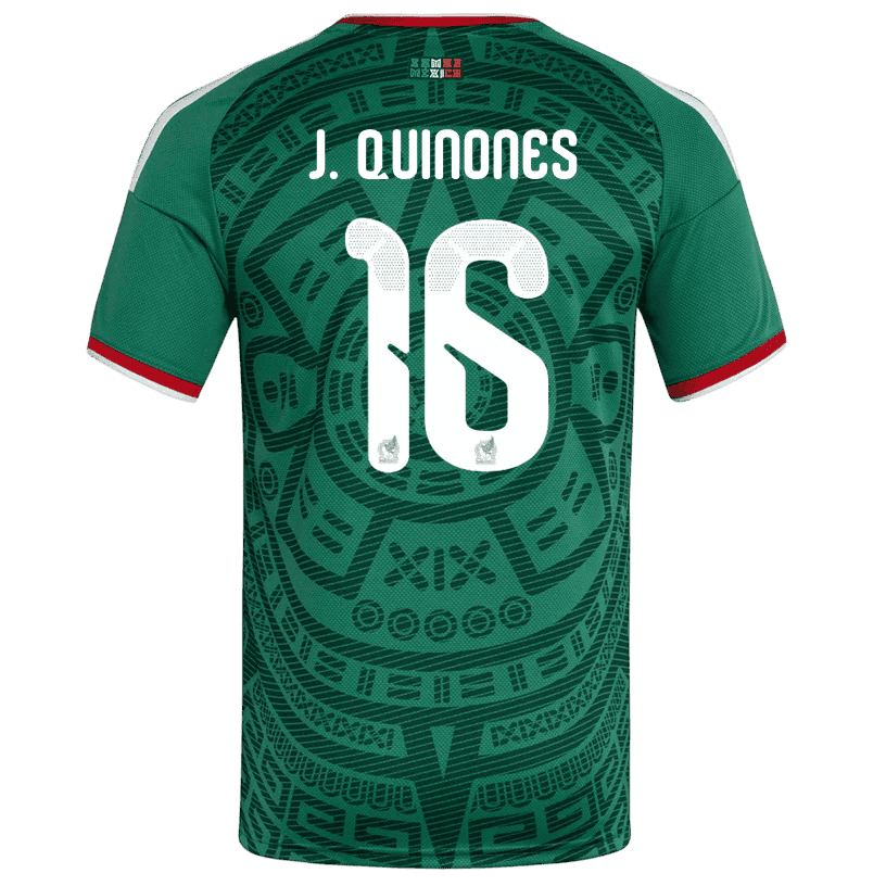 Mexico QUINONES #16 Home World Cup 2026 Jersey Green Men's