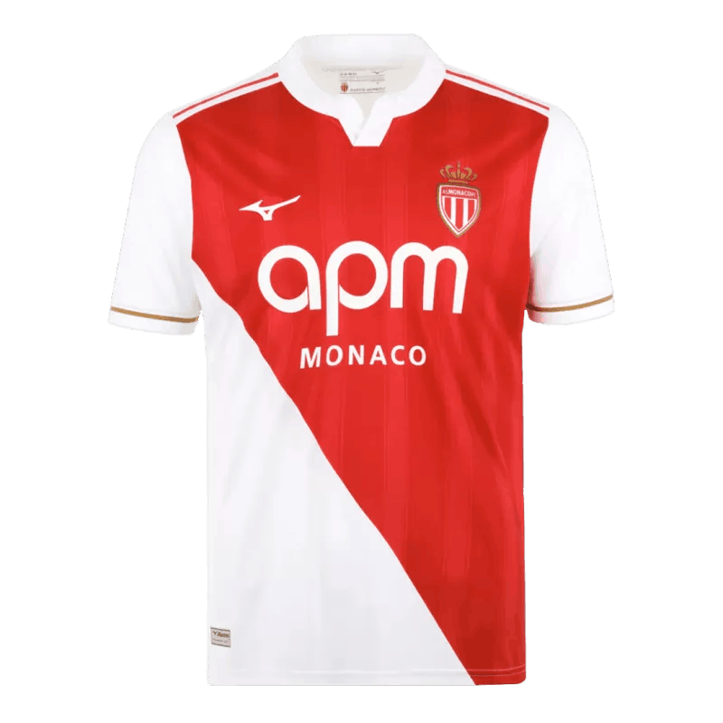 Monaco Home 2025/26 Jersey Red & White Men's