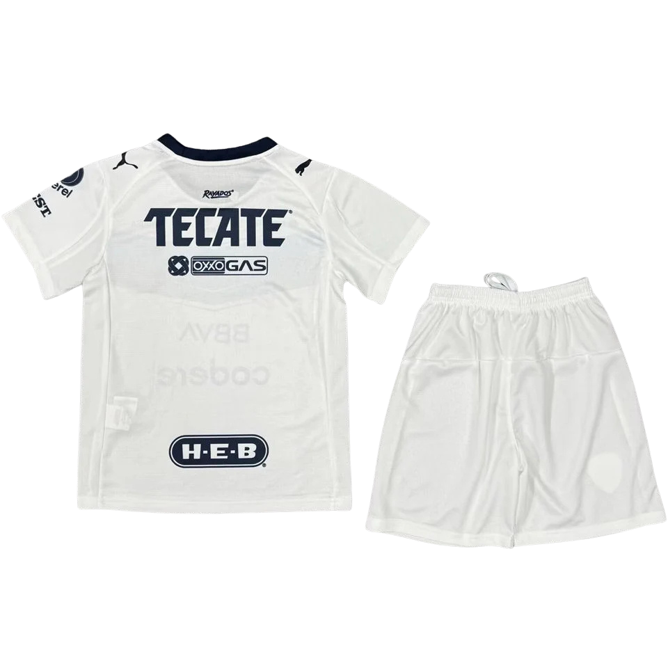 Monterrey Away 2025/26 Kit White Kids