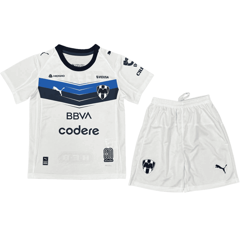 Monterrey Away 2025/26 Kit White Kids