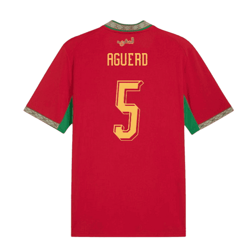 Morocco AGUERD #5 Home World Cup 2026 Jersey Red Men's