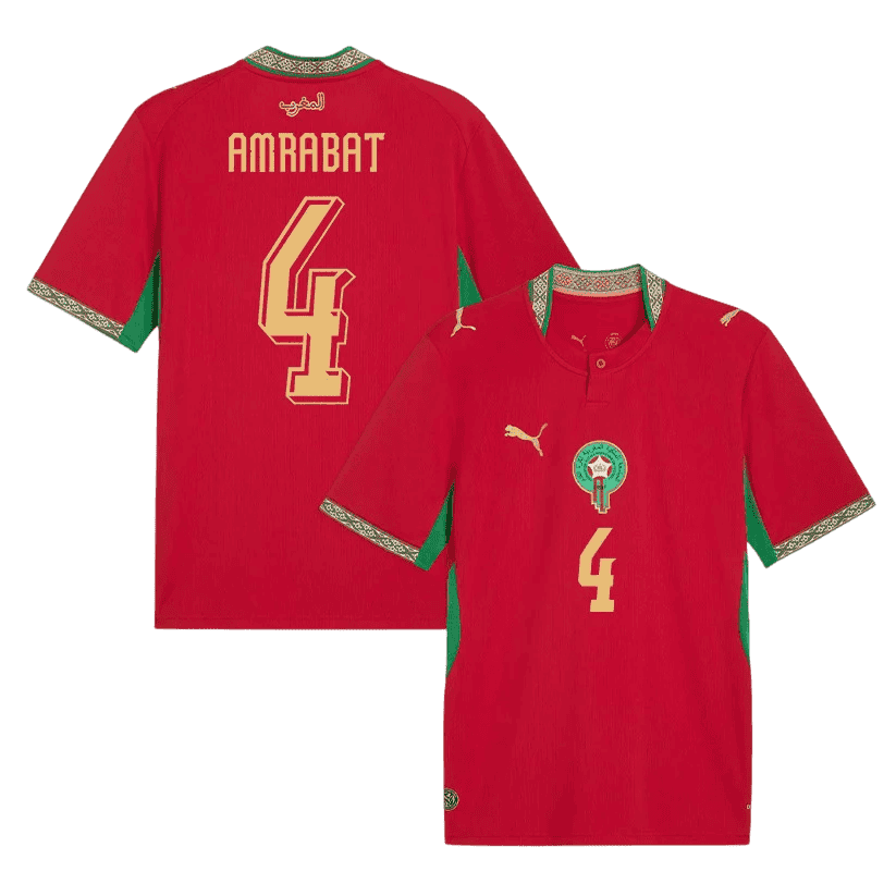 Morocco AMRABAT #4 Home World Cup 2026 Jersey Red Men's