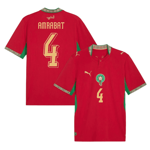 Morocco AMRABAT #4 Home World Cup 2026 Jersey Red Men's