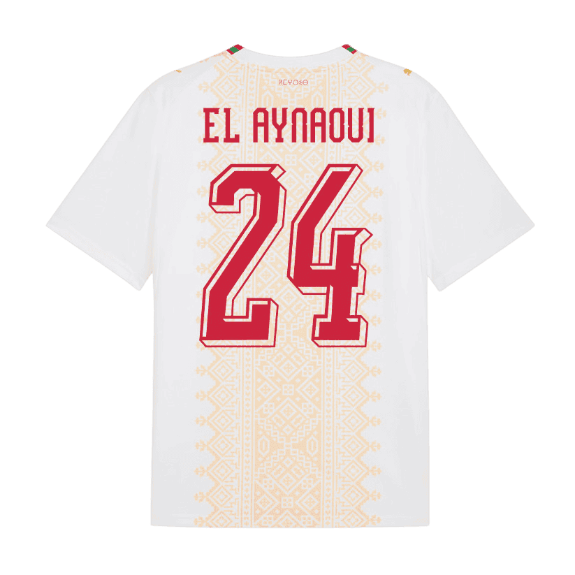 Morocco EL AYNAOUI #24 Away World Cup 2026 Jersey White Men's
