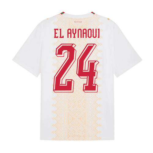 Morocco EL AYNAOUI #24 Away World Cup 2026 Jersey White Men's