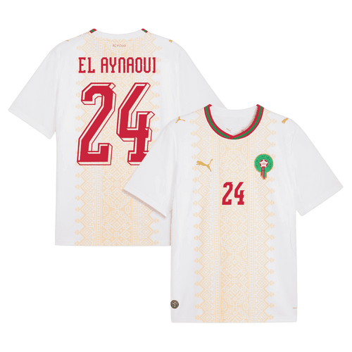 Morocco EL AYNAOUI #24 Away World Cup 2026 Jersey White Men's