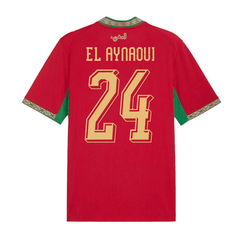 Morocco EL AYNAOUI #24 Home World Cup 2026 Jersey Red Men's