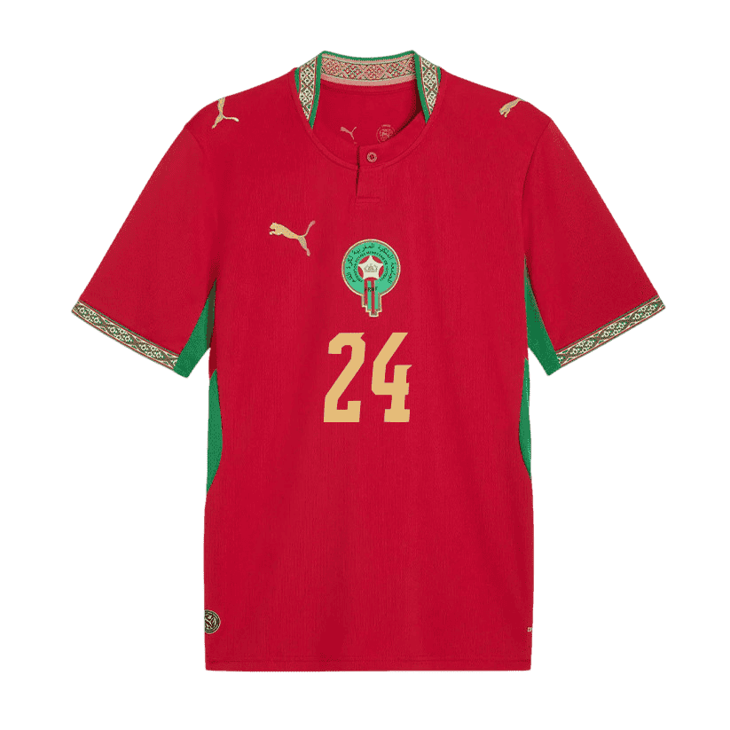 Morocco EL AYNAOUI #24 Home World Cup 2026 Jersey Red Men's