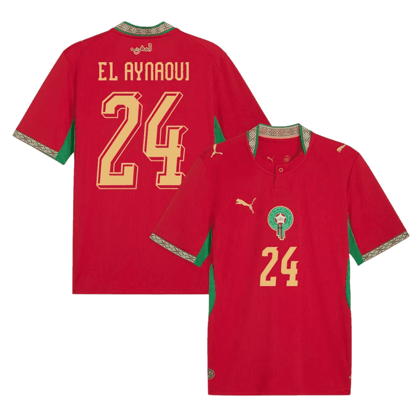 Morocco EL AYNAOUI #24 Home World Cup 2026 Jersey Red Men's