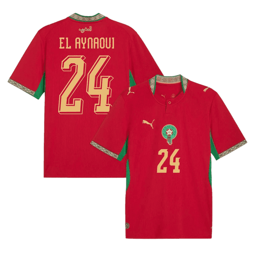 Morocco EL AYNAOUI #24 Home World Cup 2026 Jersey Red Men's